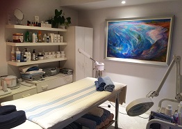 Warmly presented Beauty Clinic / Salon showing Klapp skincare product range